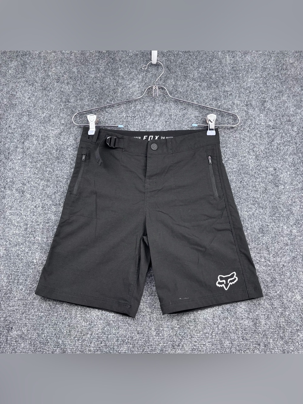 FOX Racing Black Ranger Shorts Adjustable Waist 7” Inseam Youth 24
